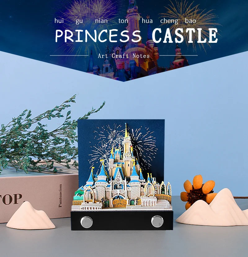 Omoshiroi Block 146Sheets 3D Notepad Dissney Castle Three-Dimensional Memo Pad Paper Notes Kawaii Desk Accessories Birthday Gift