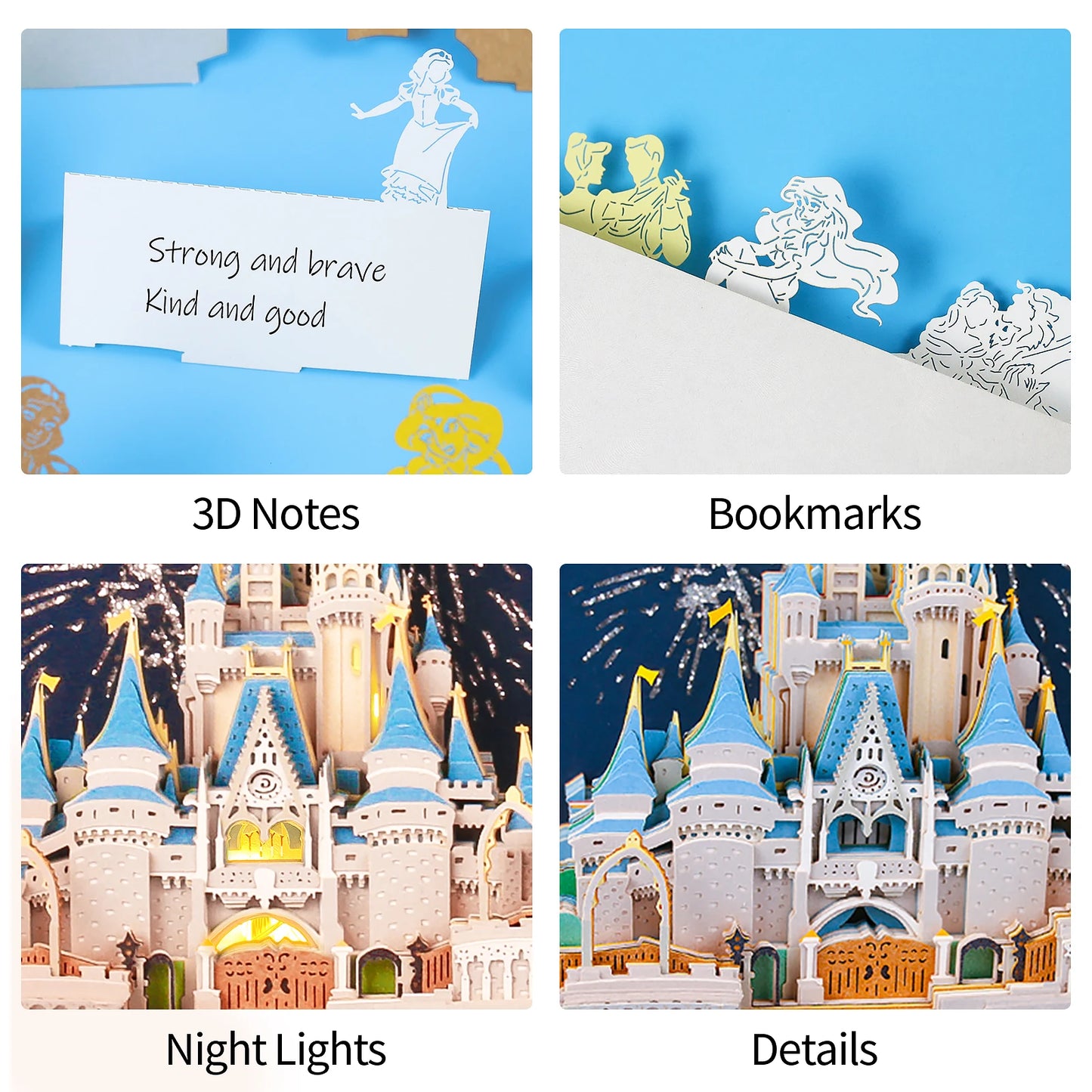 Omoshiroi Block 146Sheets 3D Notepad Dissney Castle Three-Dimensional Memo Pad Paper Notes Kawaii Desk Accessories Birthday Gift